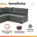 Ver imagem 5 de Sofá de Canto 5 Lugares Renaut Suede Cinza Mamflex
