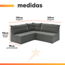 Ver imagem 3 de Sofá de Canto 5 Lugares Renaut Suede Cinza Mamflex