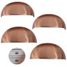 Puxador Concha Lisa Cobre Escovado Gruppa 64mm 4 Unidades - 1