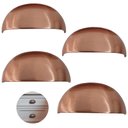 Ver imagem 1 de Puxador Concha Lisa Cobre Escovado Gruppa 64mm 4 Unidades