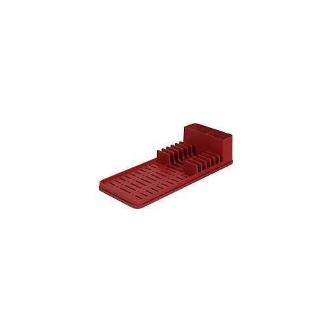 Escorredor com Tapete de Pia Vermelho Bold Single Coza 42,2 x 17,4 x 9,4 cm - Vermelho Bold Coza