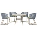 Ver imagem 1 de Mesa com 4 Cadeiras e Noronha Estofado 5 Trama Original Prata
