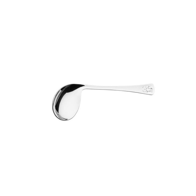 Colher Infantil Tramontina Curvada em Aço Inox Acabamento Brilho com Desenho em Alto Relevo