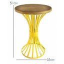 Ver imagem 2 de Mesa de Canto para Sala de Jantar de Ferro Artesanal Rustica Decorativa - Amarelo