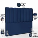 Ver imagem 3 de Cabeceira Cama Box Casal 140 cm Dália W01 Suede Azul Marinho - Lyam Decor