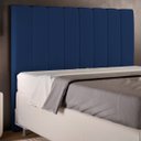 Ver imagem 1 de Cabeceira Cama Box Casal 140 cm Dália W01 Suede Azul Marinho - Lyam Decor