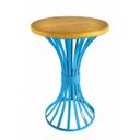 Ver imagem 1 de Mesa de Canto para Sala de Jantar de Ferro Artesanal Rustica Decorativa - Azul Turquesa