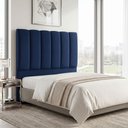 Ver imagem 3 de Cabeceira Cama Box Painel Solteiro 100 cm Dália W01 Suede Azul Marinho - Lyam Decor
