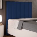 Ver imagem 4 de Cabeceira Cama Box Painel Solteiro 100 cm Dália W01 Suede Azul Marinho - Lyam Decor