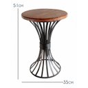 Ver imagem 2 de Mesa de Canto para Sala de Jantar de Ferro Artesanal Rustica Decorativa - Verniz