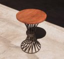Ver imagem 3 de Mesa de Canto para Sala de Jantar de Ferro Artesanal Rustica Decorativa - Verniz