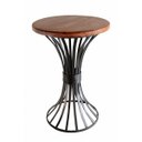 Ver imagem 1 de Mesa de Canto para Sala de Jantar de Ferro Artesanal Rustica Decorativa - Verniz