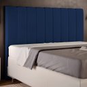 Ver imagem 2 de Cabeceira Cama Box Painel Queen 160 Cm Dália W01 Suede Azul Marinho - Lyam Decor