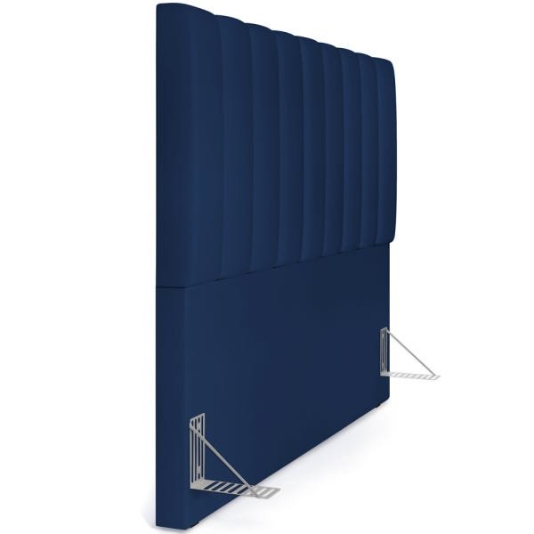 Cabeceira Cama Box Painel Casal Queen 160 cm Dália W01 Suede Azul Marinho - Lyam Decor - 6