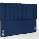 Ver imagem 1 de Cabeceira Cama Box Painel Queen 160 Cm Dália W01 Suede Azul Marinho - Lyam Decor