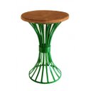 Ver imagem 1 de Mesa de Canto para Sala de Jantar de Ferro Artesanal Rustica Decorativa - Verde escuro