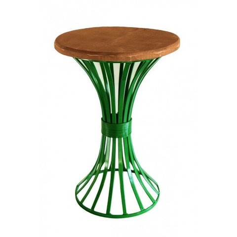 Mesa de Canto para Sala de Jantar de Ferro Artesanal Rustica Decorativa - Verde escuro