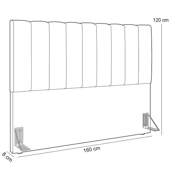 Cabeceira Cama Box Painel Casal Queen 160cm Dália W01 Suede Cinza - Lyam Decor - 5