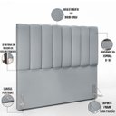 Ver imagem 3 de Cabeceira Cama Box Painel Casal 140 cm Dália W01 Suede Cinza - Lyam Decor