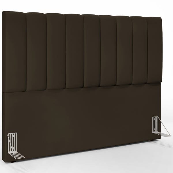 Cabeceira Cama Box Painel Casal Queen 160 Cm Dália W01 Suede Marrom - Lyam Decor - 1