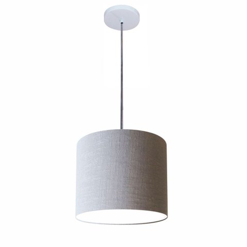 Lustre Luminária Pendente Vivare Free Lux Pe-4106br Cúpula em Tecido 20x25cm