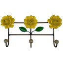 Ver imagem 1 de Suporte de Ferro 3 Ganchos Artesanal Rustico Colonial Decorativo - Amarelo