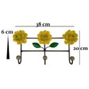Ver imagem 2 de Suporte de Ferro 3 Ganchos Artesanal Rustico Colonial Decorativo - Amarelo
