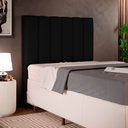 Ver imagem 1 de Cabeceira Cama Box Painel Solteiro 100 cm Dália W01 Suede Preto - Lyam Decor