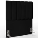 Ver imagem 1 de Cabeceira Cama Box Painel Solteiro 100 cm Dália W01 Suede Preto - Lyam Decor