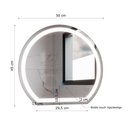 Ver imagem 4 de Gabinete Harley 1 Gaveta e Espelho Redondo Led 50cm Bivolt Preto/nature