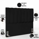 Ver imagem 4 de Cabeceira Cama Box Casal 140cm Dália W01 Suede Preto - Lyam Decor