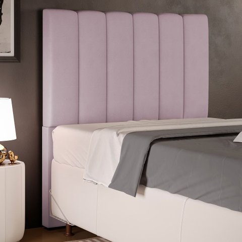 Cabeceira Cama Box Painel Solteiro 100cm Dália W01 Suede Rosê - Lyam Decor