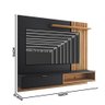Painel para Tv até 65 Polegadas Ripado Preto Fosco Noce Milano Caravelas 1.8 Jm Móveis - 2