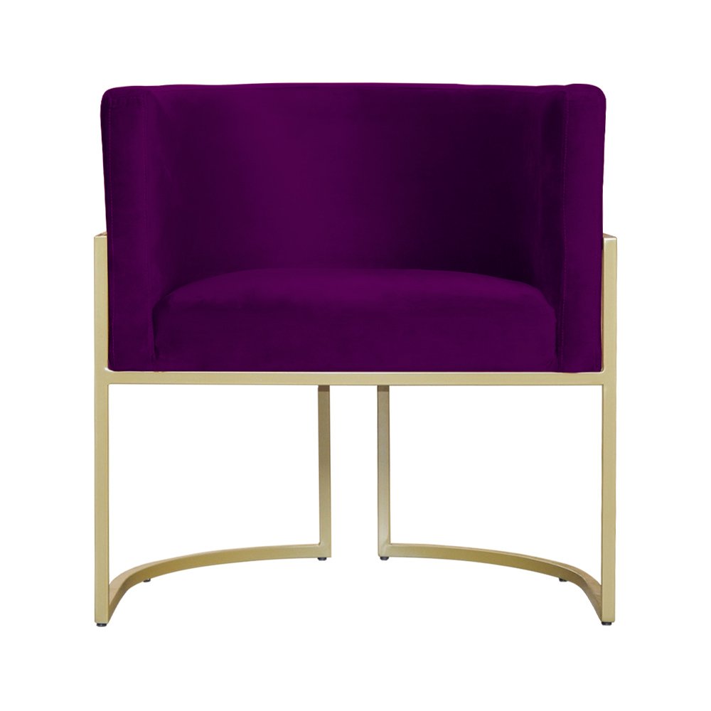 Poltrona Luana Decorativa Veludo Cores - DS Estofados - Roxo - 2