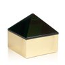 Caixa Decorativa Metal Dourado Tampa Pirâmide Resina - 1