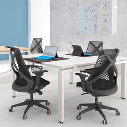 Cadeira de Escritório Presidente Giratória Executiva Ergonômica Kron P03 Crepe Preto - Lyam - 2