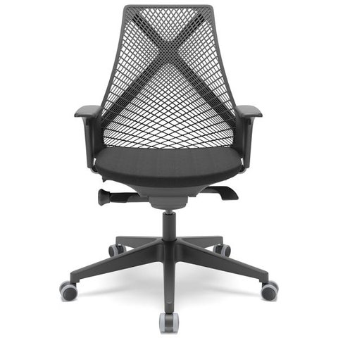 Cadeira de Escritório Presidente Giratória Executiva Ergonômica Kron P03 Crepe Preto - Lyam