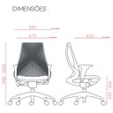 Ver imagem 4 de Cadeira de Escritório Presidente Giratória Executiva Ergonômica Kron P03 Crepe Preto - Lyam