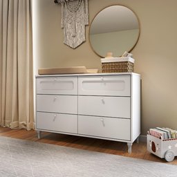 Cômoda Infantil Fofura 6 Gavetas Estilo Provençal Divicar - Branco - 3