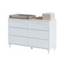 Cômoda Infantil Fofura 6 Gavetas Estilo Provençal Divicar - Branco - 4