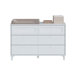 Cômoda Infantil Fofura 6 Gavetas Estilo Provençal Divicar - Branco - 1