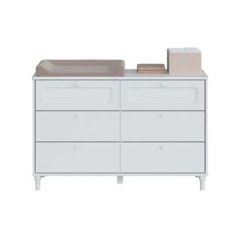 Cômoda Infantil Fofura 6 Gavetas Estilo Provençal Divicar - Branco