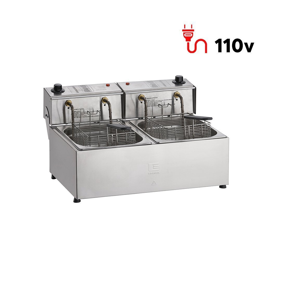 Fritadeira Eletrica Dupla Industrial 10l - Edanca 110v