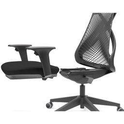 Kit 2 Cadeiras de Escritório Presidente Giratória Ergonômica Kron P03 Crepe Preto - Lyam Decor - 8 Kit 2 Cadeiras de Escritório Presidente Giratória Ergonômica Kron P03 Crepe Preto - Lyam Decor - 8