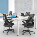 Ver imagem 2 de Kit 2 Cadeiras de Escritório Presidente Giratória Ergonômica Kron P03 Crepe Preto - Lyam Decor