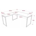 Ver imagem 2 de Mesa de Escritório em L Estilo Industrial 1,50x1,50M Kuadra - Nogal