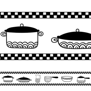 Adesivo decorativo faixa Cozinha modelo 1- Kit 2 unidades