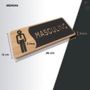Ver imagem 3 de Placa para Banheiro Plaquinha Retangular Masculino Cor Preto