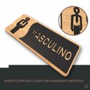 Ver imagem 2 de Placa para Banheiro Plaquinha Retangular Masculino Cor Preto