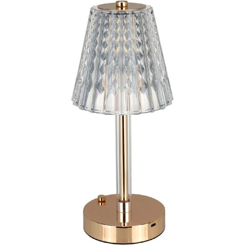 Luminaria Decorativa Enfeite de Mesa Led Usb Home&co Metal 29x12x12cm Ouro e Acrílico